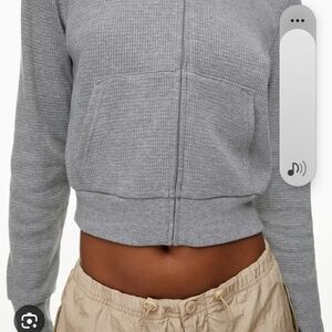 Aritzia TNA Heather Gray Zip-Up Hoodie